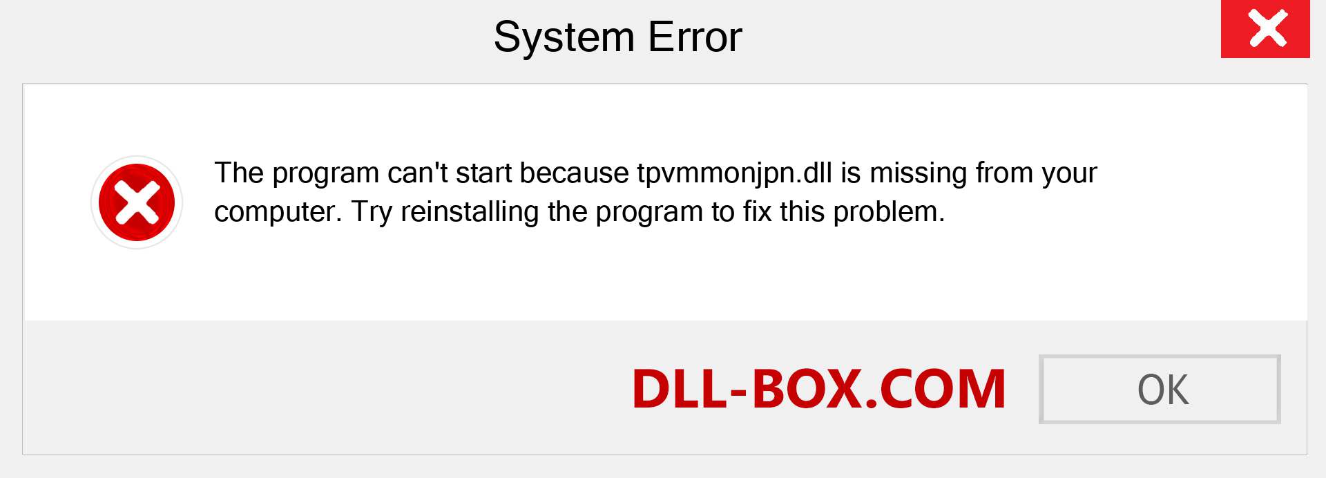  tpvmmonjpn.dll file is missing?. Download for Windows 7, 8, 10 - Fix  tpvmmonjpn dll Missing Error on Windows, photos, images