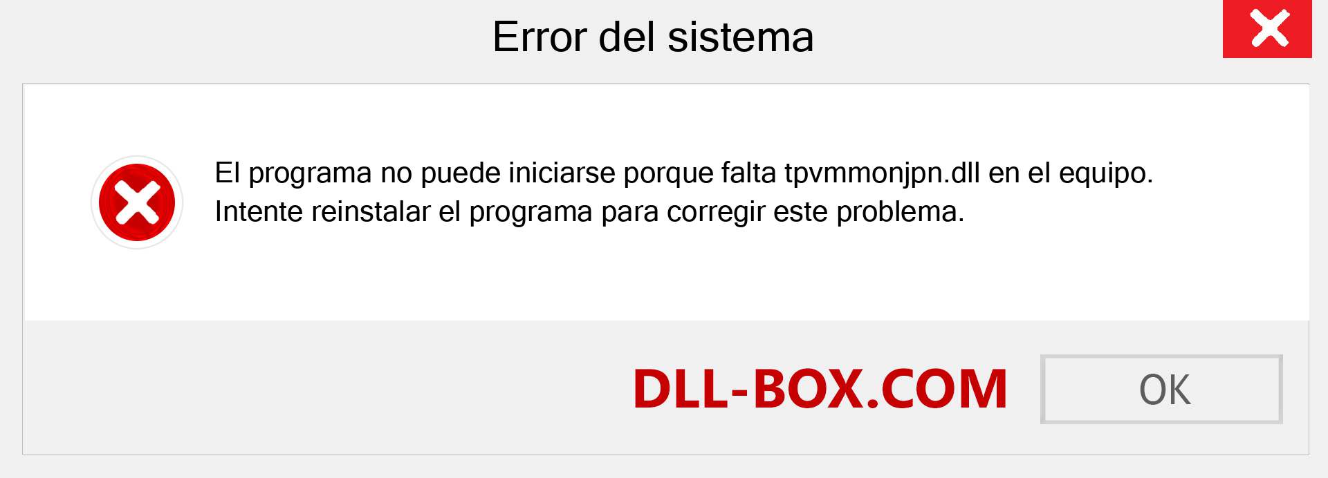 ¿Falta el archivo tpvmmonjpn.dll ?. Descargar para Windows 7, 8, 10 - Corregir tpvmmonjpn dll Missing Error en Windows, fotos, imágenes